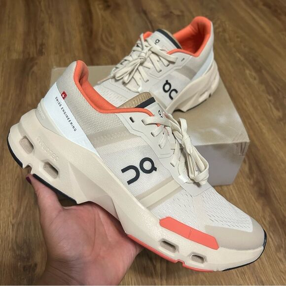 ON CLOUDPULSE cream salmon running athletic training lace up shoes sneakers 8.5 - Picture 1 of 7